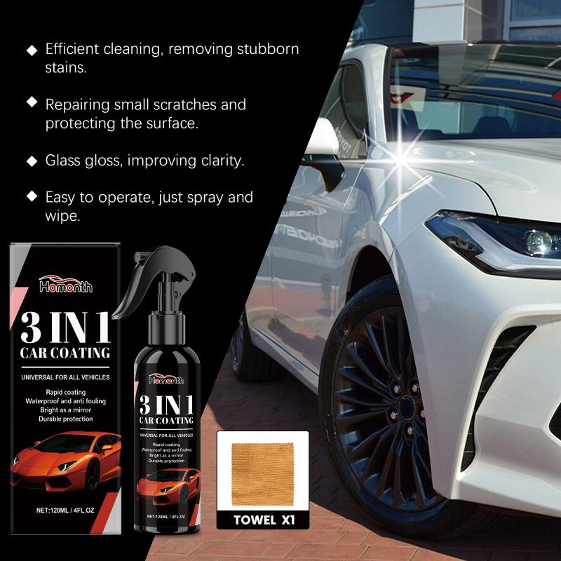 3 in Auto Ceramic Coating Liquid Car Stains Cleaner Hydrophobic Wax Protectant for Car Polishing Finish