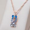 Блестящий синий кулон из натурального циркона, ожерелье для женщин, тренд, цвет розового золота, свадебные изысканные украшения для невесты, кристальный подарок