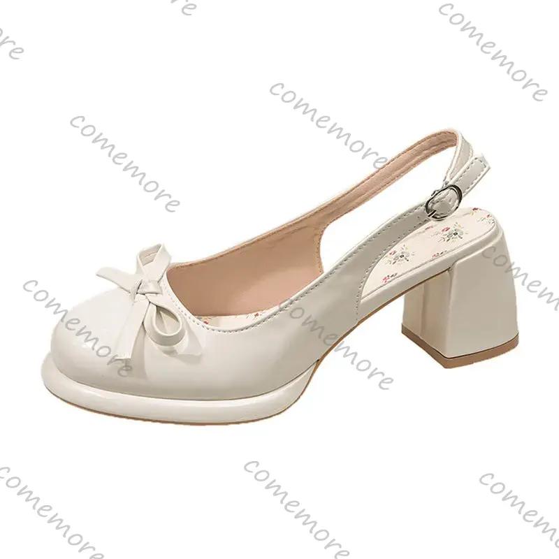 Comemore Women's High-heel Sandals Thick Heel Butterfly-knot Women Sandales Summer Ladies Outdoor Gladiator Sandalias