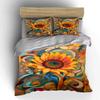 Vibrant sunflower swirl pattern. Bedding sets Duvet cover sets Duvet covers Pillowcases(1 * Duvet Cover 2 * Pillowcases, without duvet insert)