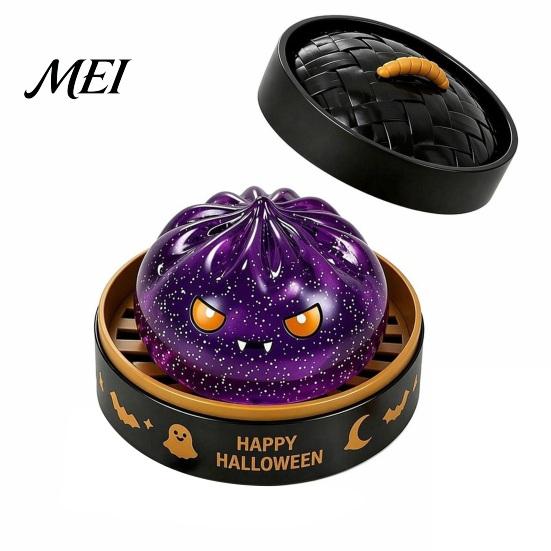 Adults Fidget Toys 1/6Pcs Halloween Dumpling Stress Relief Toy, Devil Pumpkin Eyeball Skeleton Squeeze Sensory Anxiety Reduction Dough Bun Toy