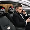 Набор чехлов на подголовники автомобиля для праздников, надевающиеся, из полиэстера, моющиеся, в стиле рождественской хижины, для повседневной езды и семейных автомобилей