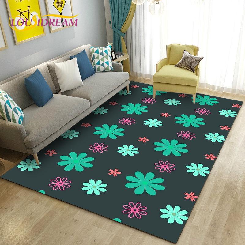 3D коврик в виде гриба, цветка, растения, листа, ковер для гостиной, спальни, дивана, коврик для украшения, кухонный нескользящий напольный коврик