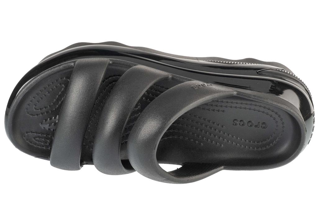Crocs Classic Mega Crush Tripe Strap, Womens black Slides