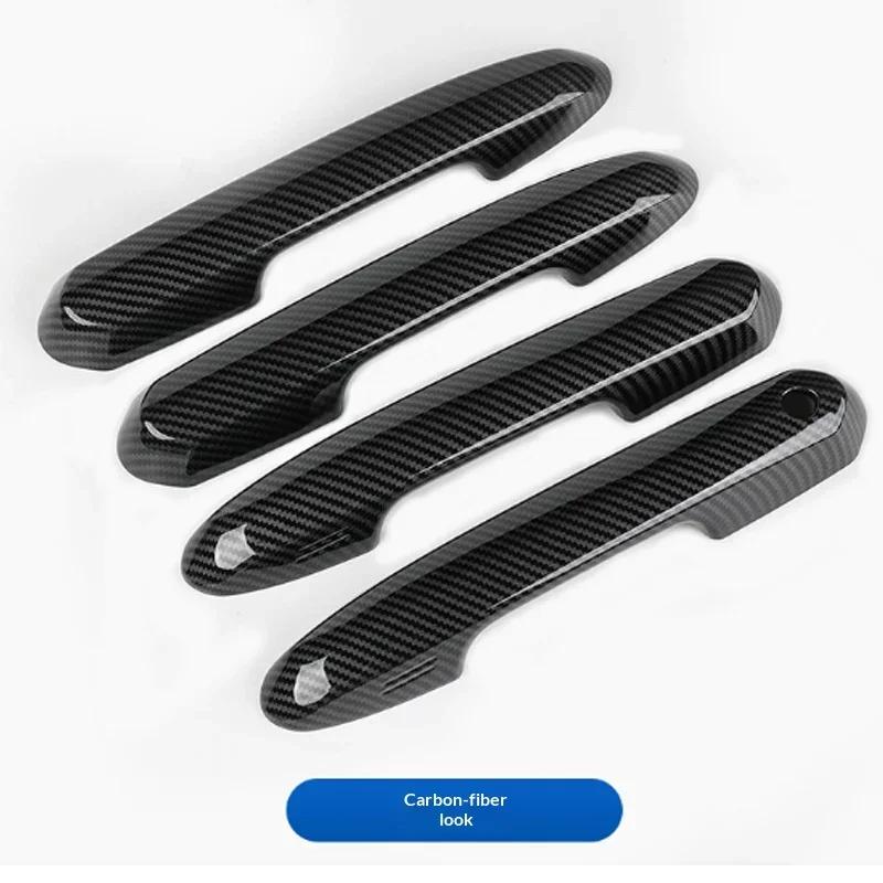 4pcs Carbon Fiber Chrome Car Door Handle Cover Scratch Protective Accessories For Toyota RAV4 2020 2025 2025 2025 2025