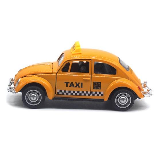 Miniature Simulation Back Car Model Diecast Alloy Pull Taxi Toy with Opening Door 0.0638888888888889 Scale Retro Car