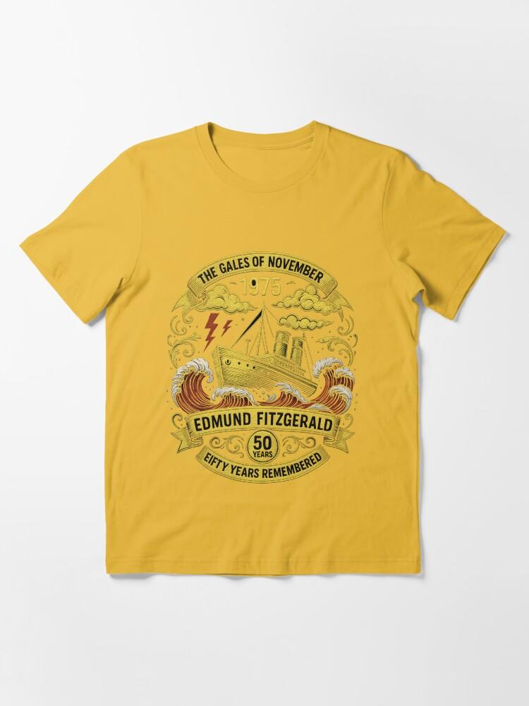Gordon Lightfoot Edmund Fitzgerald Ship 1975 Anniversary Great Lakes Tribute Essential T-Shirt