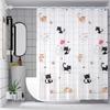 Cartoon Cat Print PEVA Bathroom Shower Curtain Toilet Waterproof Partition Curtain Free of Punching