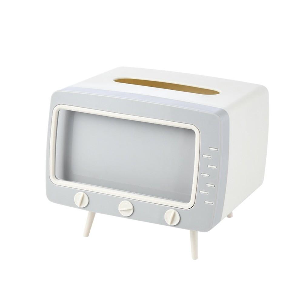 Square TV Desktop Tissue Box Plastic Tissue Dispenser Multi Functional Napkins Holder Dormitory