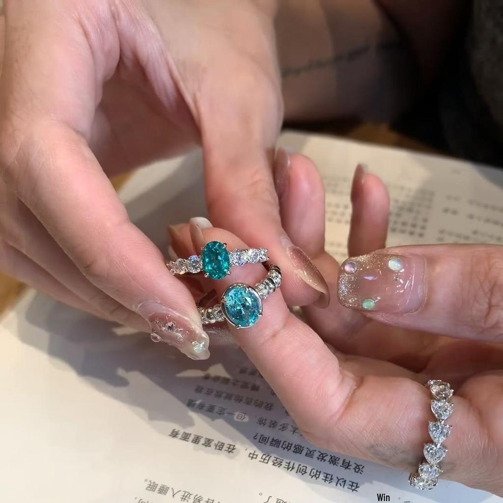 Aquamarine Paraiba Maldives Blue Luxury Pinky Ring for Women 2024