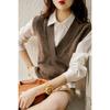 Women's Autumn and Winter Knitwear 2024 New Korean Style V-neck Vest and Vest Tops Temperament Layered Sweaters for Women