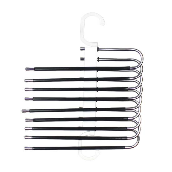 Multi-layer Trouser Rack Storage Holder Anti-Slip Foldable Design Versatile Stainless Steel Anti-Slip Clothes Hanger Scarf Holder