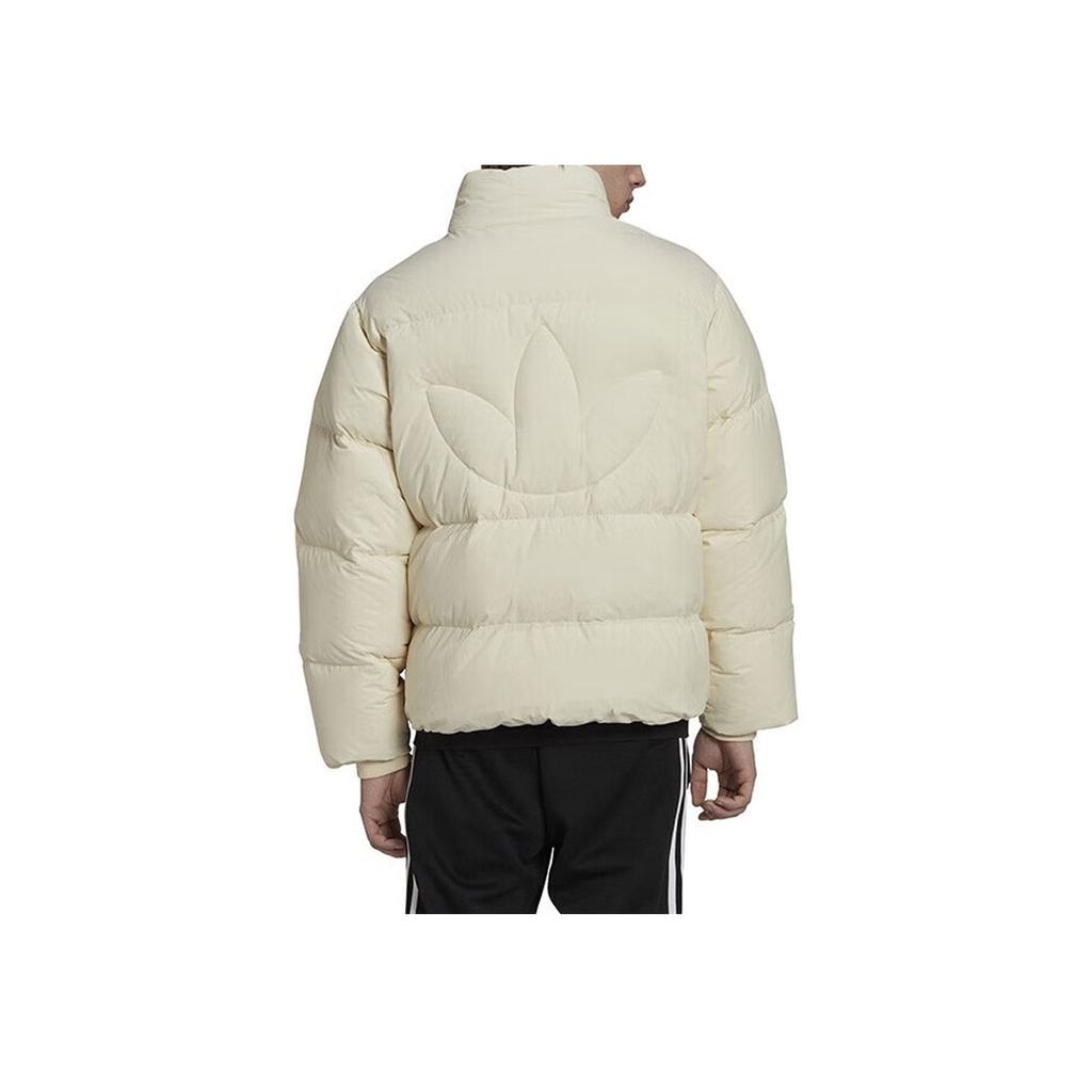 Adidas Originals Trefoil Solid Color Logo Embroidery Single-Breasted Down Jacket Men Outerwear Off-White HL9201