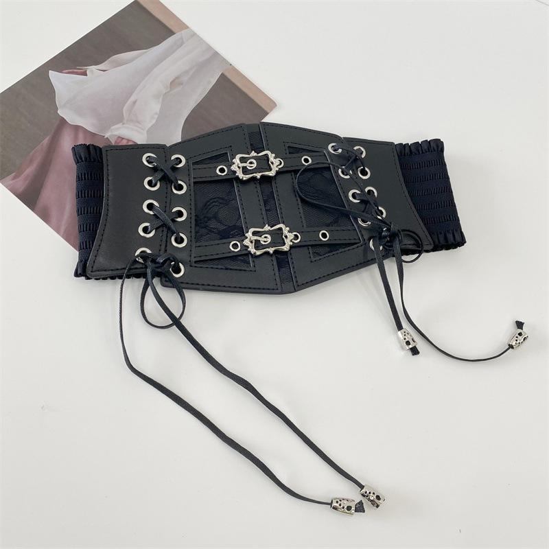 Elastic Lace Corset Belts For Women Girls Wide Stretch Cummerbunds Female Goth Punk Dress Corset Belt Waistband Gifts