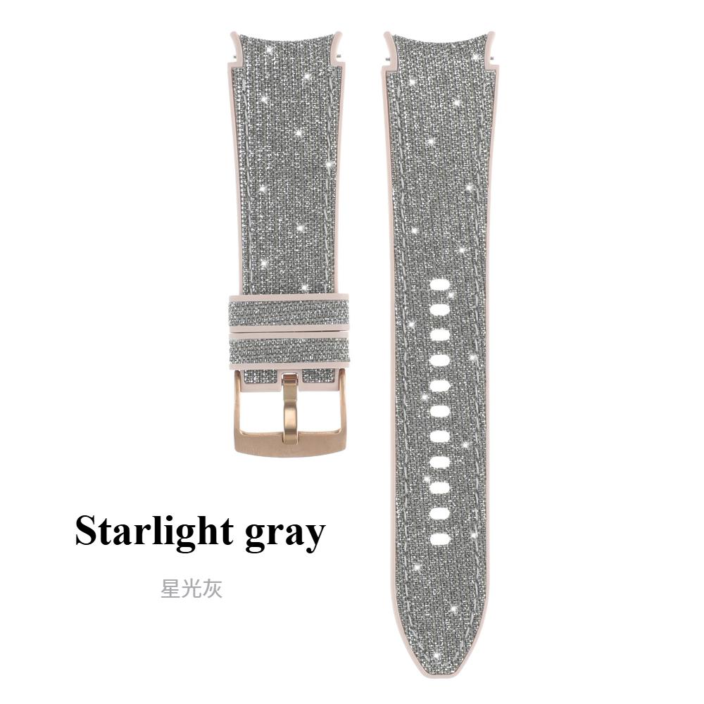 Ремешок без зазоров для Samsung Galaxy Watch 7 40мм/44мм, браслет с блестящим градиентным цветом, силиконовый ремешок для Galaxy Watch7 FE 6 4 Classic/5 Pro 45мм 43мм 46/47мм