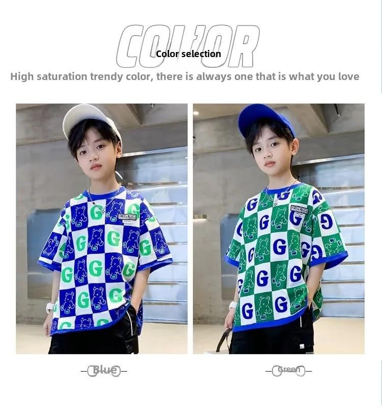 Летние повседневные футболки с коротким рукавом для мальчиков 2023 года — стильная уличная одежда для детей