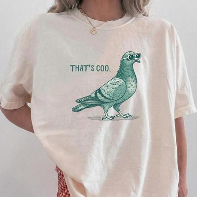 Funny Pigeon Comfort Colors Shirt, That's Coo Graphic Tee, Bird Lover Gift, Sarcastic Animal Top, Vintage Bird Shirt