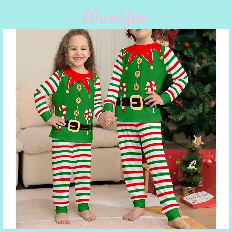 Charming Holiday Themed Family Pajama Set For Kids And Adults Featuring Letter Design