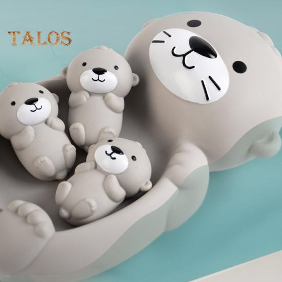 4 шт. плавающие игрушки для ванны в форме выдры для детей, обучающие интерактивные мягкие сжимаемые игрушки для ванны, непористый дизайн, безопасные игрушки для ванны для малышей