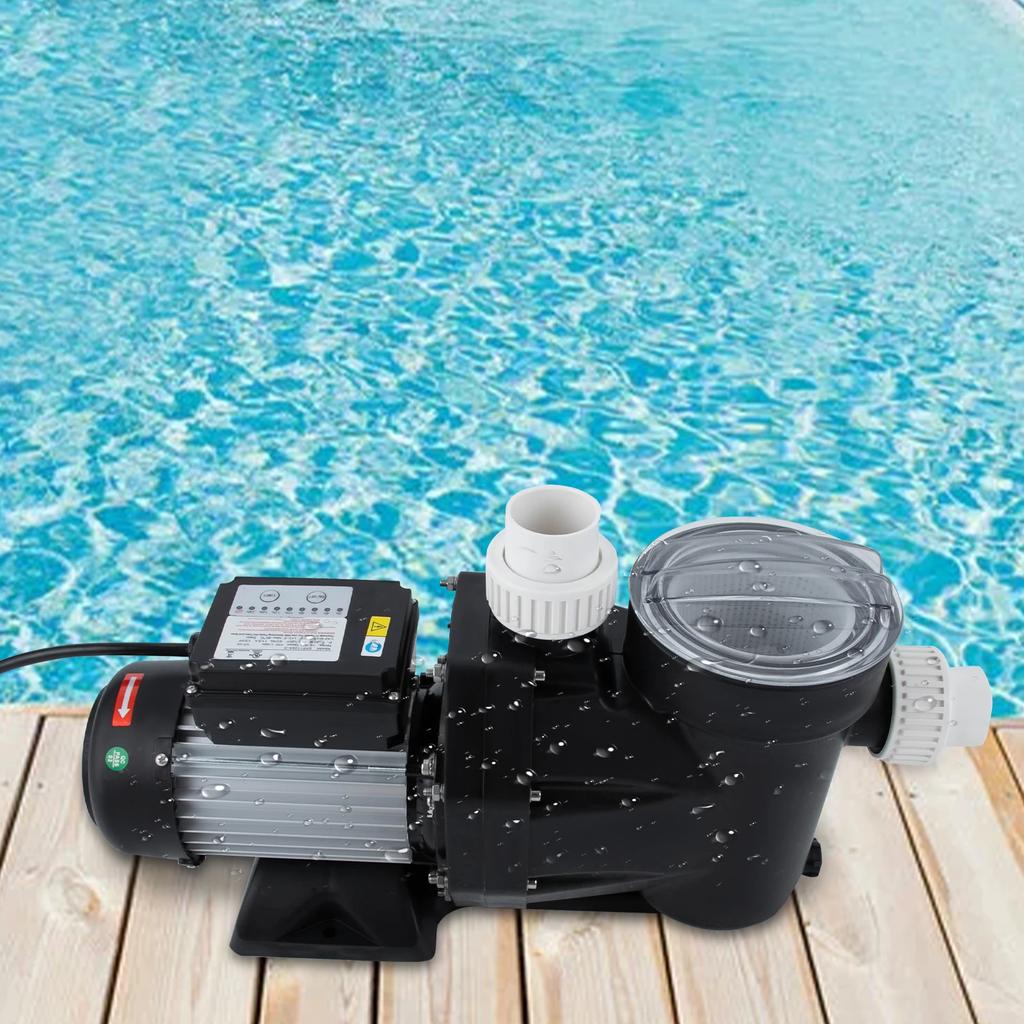1.5HP Ground Pool Pump, IPX5 Powerful Self Primming Swimming Pool Pump, 1100W Indoor & Outdoor Use Hot Tub & Spa Pump with Timer