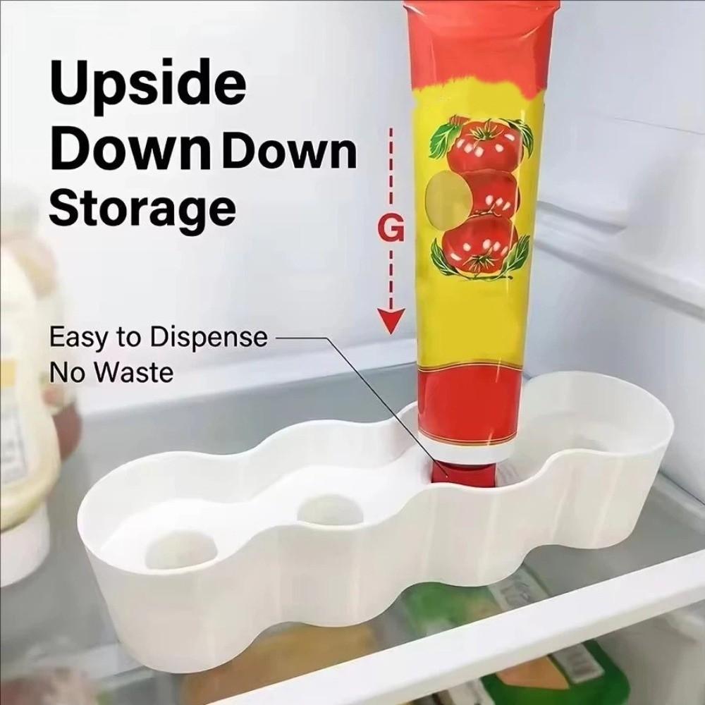 3D Printing Condiment Tube Rack Wave Shaped Ketchup Tube Fixing Shelves Refrigerator Storage