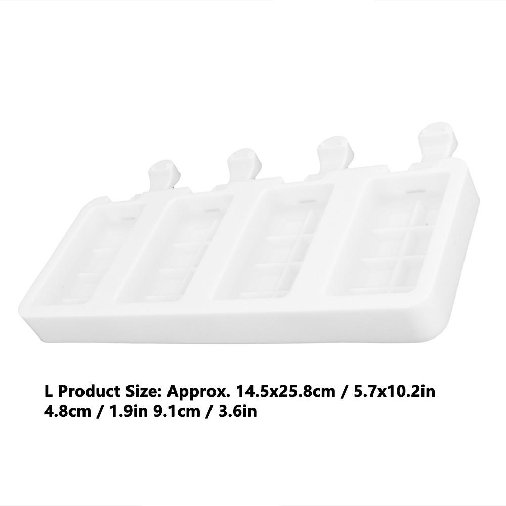 Grid Pattern Ice Bar Maker 4-Cavity DIY Ice Cream Mold Durable Silicone Ice Cream Mold Kitchen Use
