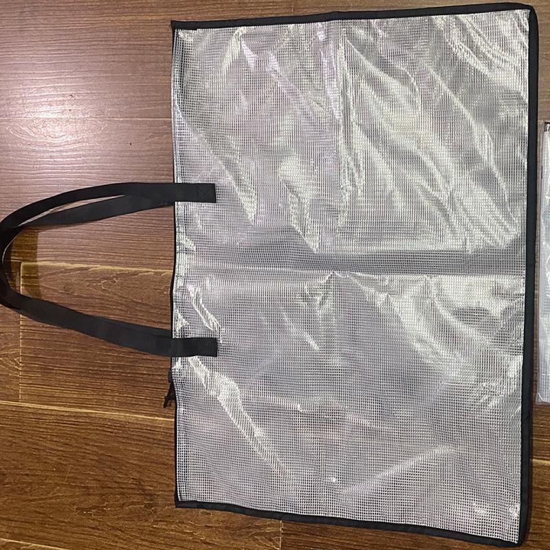 19x25 Inch Art Portfolio Bag with Handle & Zipper, Vinyl Mesh Folder Organizer for Bulletin Boards, Scrapbooks, Posters, Durable