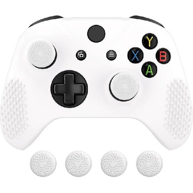 EXtremeRate PlayVital Мягкая противоскользящая силиконовая накладка на контроллер, накладки на стики, защитный чехол для контроллера Xbox One X S - Черный