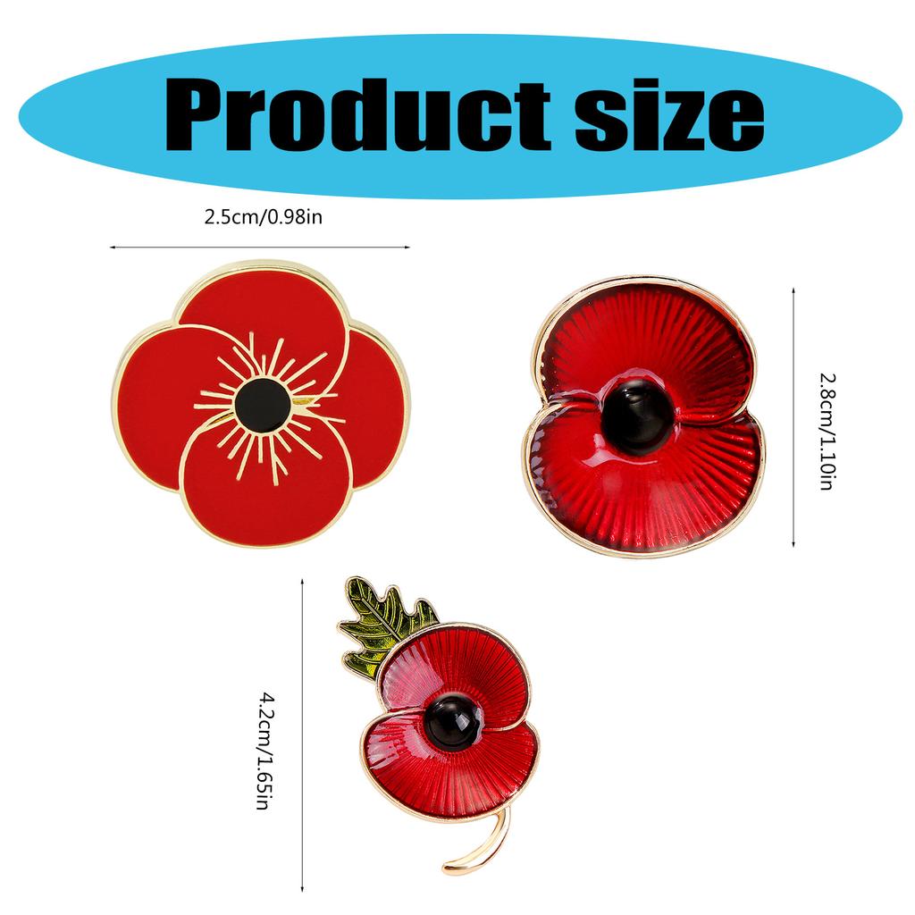 Poppy Flower Shape Brooch Durability Alloys Brooch Enamel Poppy Pin Fashionable for Artistic and Stylish Individuals