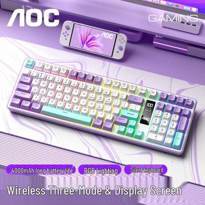 Игровая клавиатура AOC GK320 с тремя режимами - Фиолетовая Фантазия Циан