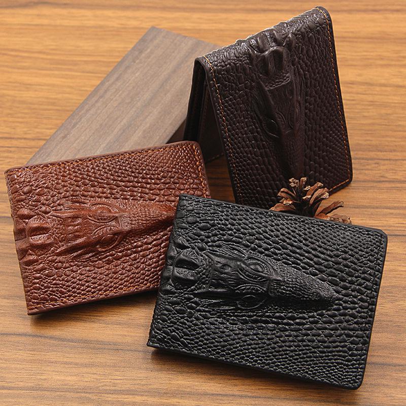 Crocodile Pattern Leather Driver's License and Multi-Card Holder