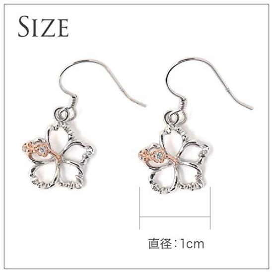 Серьги Гавайские украшения Розовый гибискус Крючок Ювелирные изделия [LocoMocoAloha] [Настоящие]