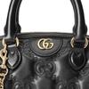 Gucci GG Matelassé Gold Logo Studded Design Canvas Shoulder Strap Leather Handle Boston Bag Small Women bags Black 727793-UM8HG-1046