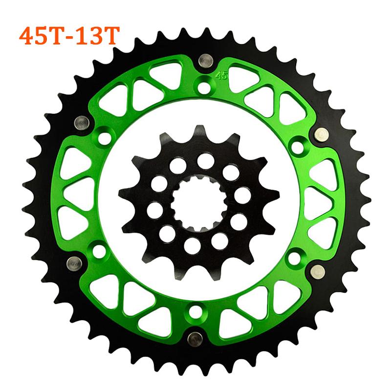 Road Passion Motorcycle 520 45T ~ 52T 13T 14T Front Rear Sprocket Chain Wheel For KAWASAKI 450 KLX450R KX450F KLX450 R F KLX 450