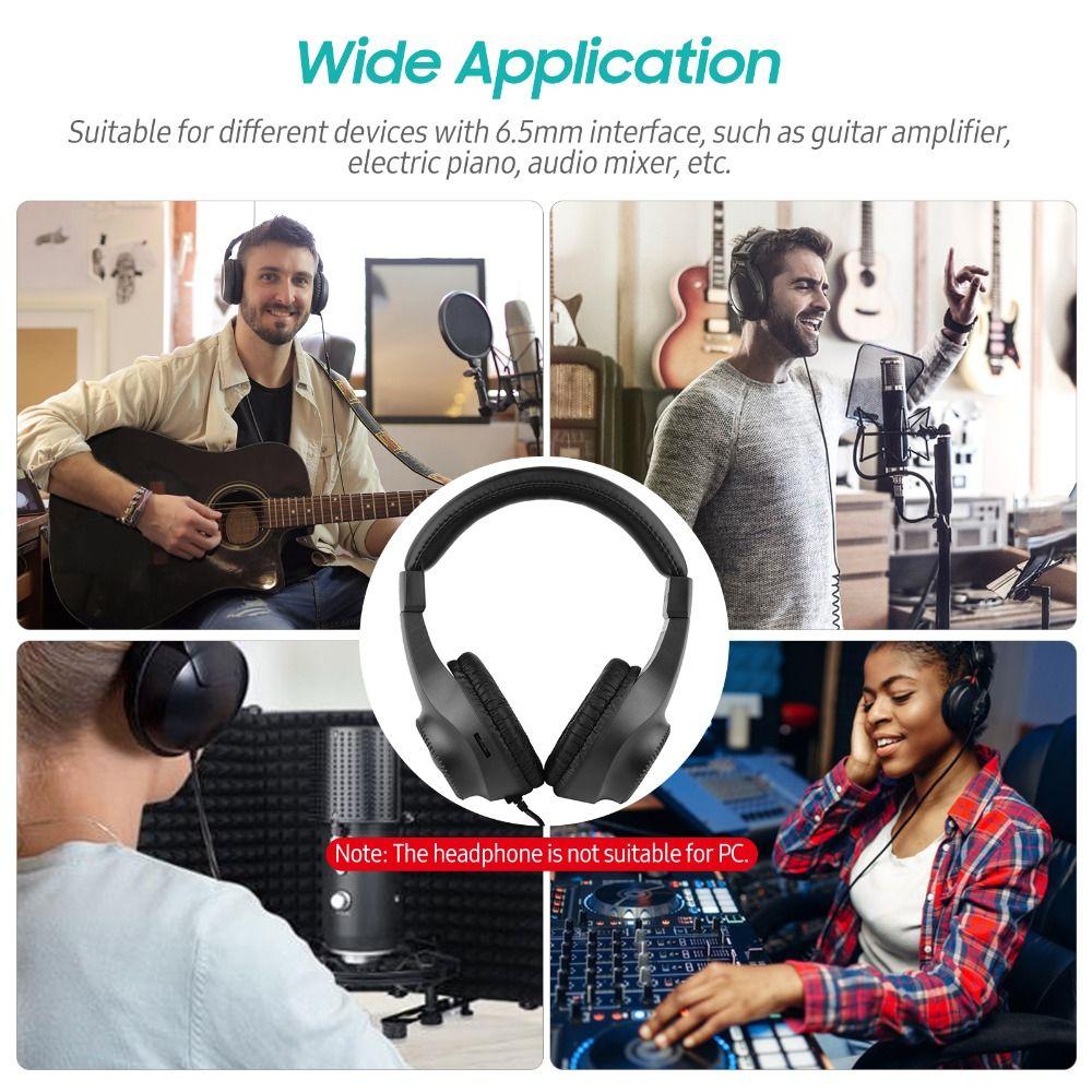 50mm Driver Wired Headphones Adjustable Electric Piano Earphone Electric Guitar