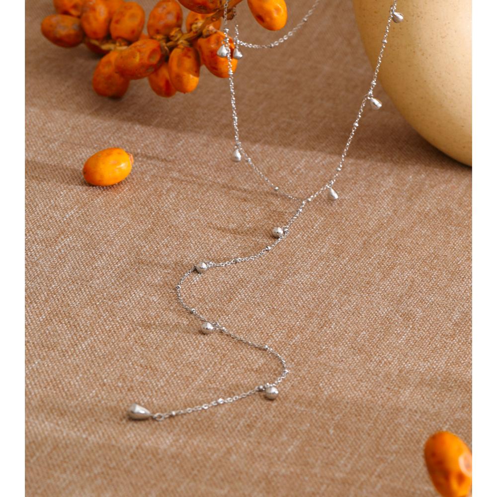 Yhpup 2026 Stainless Steel Teardrop Y Chain Long Thin Sexy Necklace for Women Summer Popular Charm Chic Jewelry Waterproof