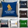 Чехол на подушку Singapore Airlines Мягкая плюшевая ткань Двусторонний печатный чехол на диванную подушку для всех сезонов Домашний декор Подарок