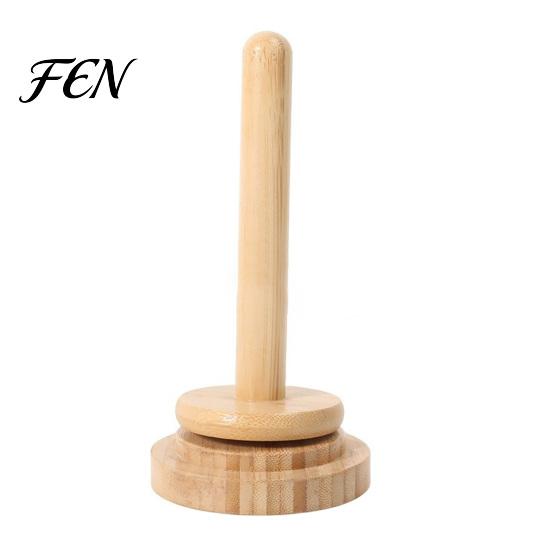 Double Axis Yarn Stand for Twin Threads Wooden Holder, Rotating Bamboo with Smooth Organizer DIY Crafts Spinning Base, Single-axis/Double-axis