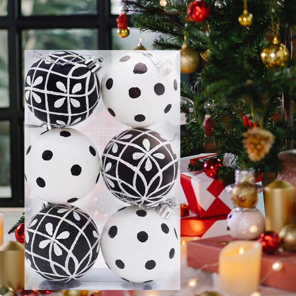 6 шт. Расписанные вручную шары Подвески для рождественской елки 6 см Шары для украшения окна Рождественские шары Вечеринка Праздник