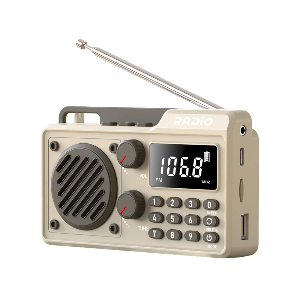 Карманное радио Беспроводной BT-динамик Радио на батарейках Поддержка TF-карты U-диска Наушники Таймер сна для дома, улицы, путешествий