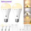 Перезаряжаемая лампочка E26 с пультом дистанционного управления и трехцветным диммированием для настенных и настольных светильников, не требует источника питания.