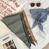 Plaid Silk Scarf New Versatile Fashion Literary Headscarf Headband Hair Band Hair Triangle Scarf Waist Fart Curtain Stacked Wear
