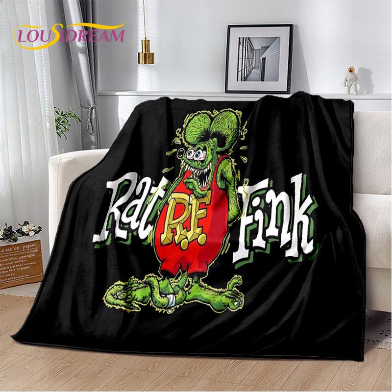 Одеяло с изображением мотоцикла, автомобиля и забавной крысы Fink, мягкое одеяло для дома, спальни, кровати, дивана, пикника, путешествия, офиса