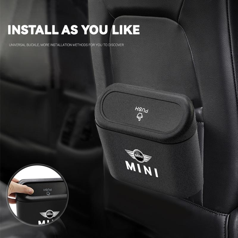 Car Portable Trash Can Auto Logo Sundries Storage Box For MINI One Cooper JCW Countryman Clubman Cabrio Paceman Coupe wheel hub