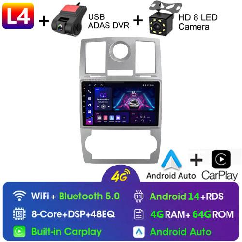 Автомобильное радио Android 13 Carplay для CHRYSLER 300C 2004 - 2011 GPS-навигация Android Auto Stereo BT Wifi Видео Bluetooth