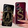 Прозрачный Чехол Для Oppo PHS110 Для Oppo A1 5G Чехол Роскошная Корона Буквы A-Z 2D Плоский Узор Мягкий Чехол Для Телефона