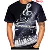Новая модная футболка с принтом музыкальной ноты фортепиано, красочные 3D-толстовки, забавная футболка, унисекс-пуловер, спортивная одежда, футболка в стиле хип-хоп