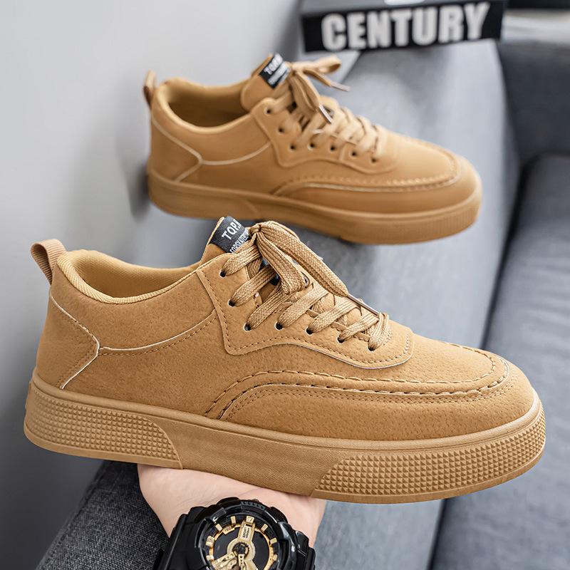 British Style Board Shoes Men's New Spring and Autumn Retro Low-top Shoes Sports and Leisure Shoes Trendy Solid Color Shoes Men