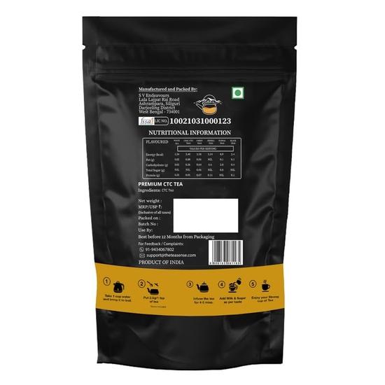TEA SENSE Premium CTC Chai | 800 G | Assam Chai with Darjeeling Whole Leaves | Rich Flavour & Strong Milk Tea | Chaipatti, Tea Powder