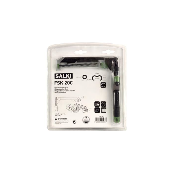 Pince à grillage agrafes omega 20 fsk20c salki - manche ergonomique - compatible avec agrafes omega 20 et hr22